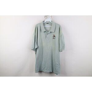Vintage 90s Looney Tunes Mens 2XL Sun Faded Daffy Duck Geometric Knit Golf Polo